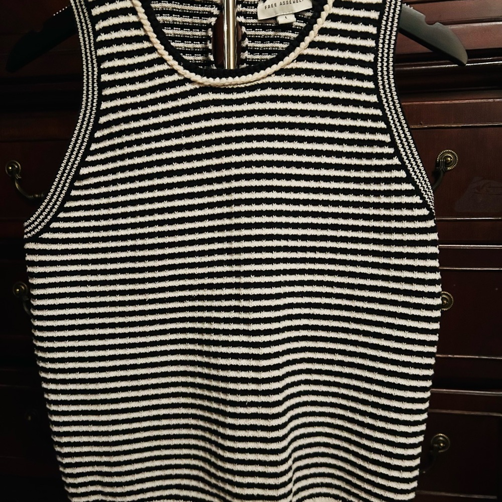 Sandro Monochrome Striped Tank Top